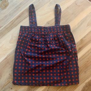 J. Crew Factory Navy Red Print Tank Top
